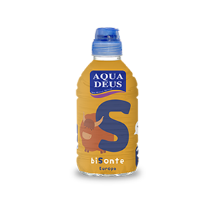 Botella agua Aquadeus para niños con bisonte